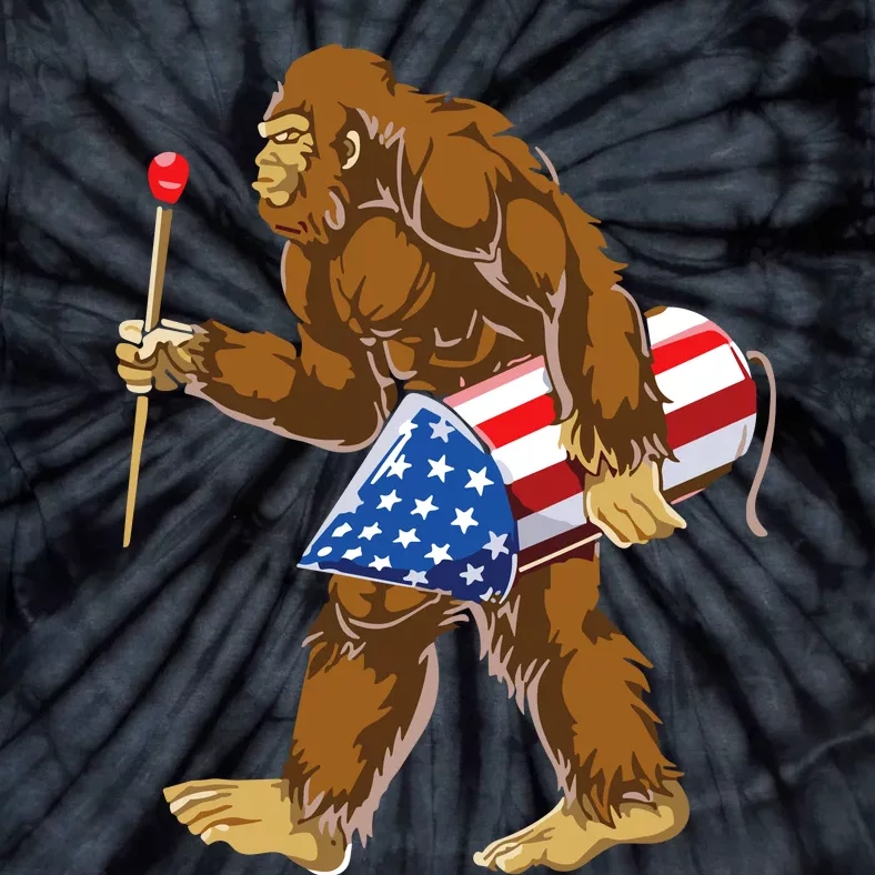 Bigfoot Fireworks 4th Of July Tie-Dye T-Shirt