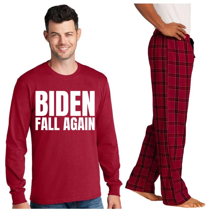 Biden Fall Again Funny Joe Biden Long Sleeve Pajama Set