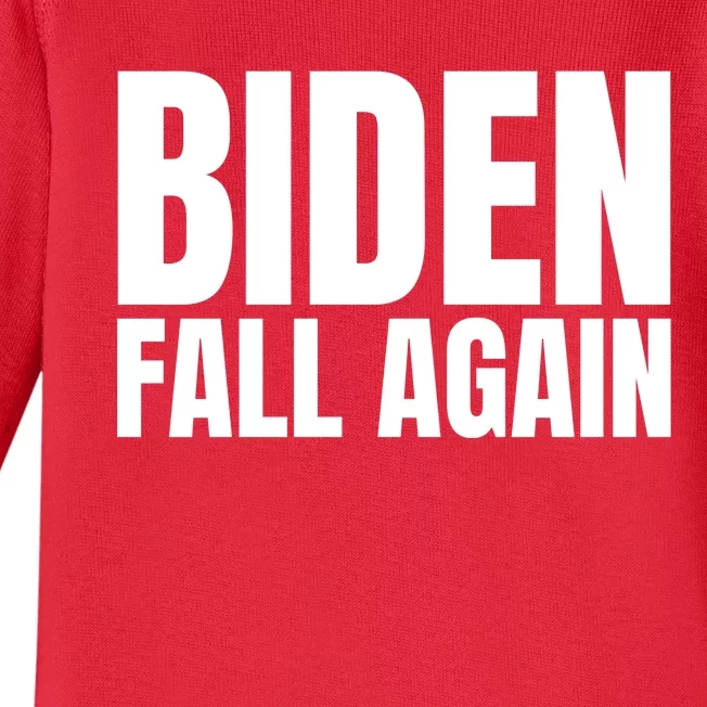 Biden Fall Again Funny Joe Biden Baby Long Sleeve Bodysuit