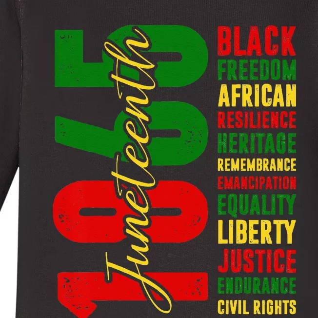 Black Freedom African Resilience Remembrance Juneteenth 1865 Baby Long Sleeve Bodysuit