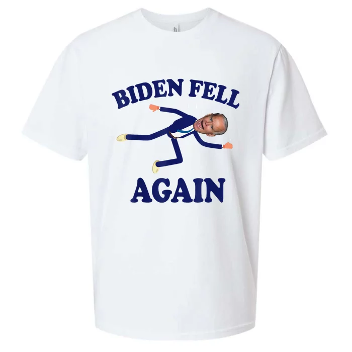 Biden Fell Again Funny Joe Biden Sueded Cloud Jersey T-Shirt