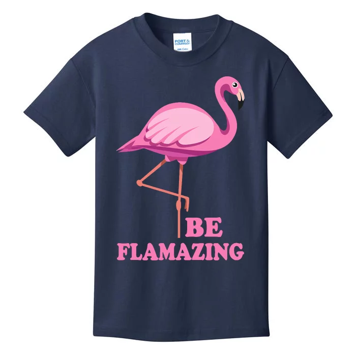 Be Flamazing Amazing Flamingo Design For Wo And Girl Kids T-Shirt