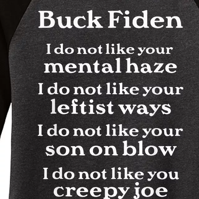 Buck Fiden Anti Biden Women's Tri-Blend 3/4-Sleeve Raglan Shirt