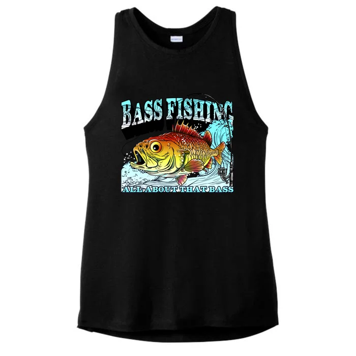 Bass Fishing All About That Bass Ladies Tri-Blend Wicking Tank