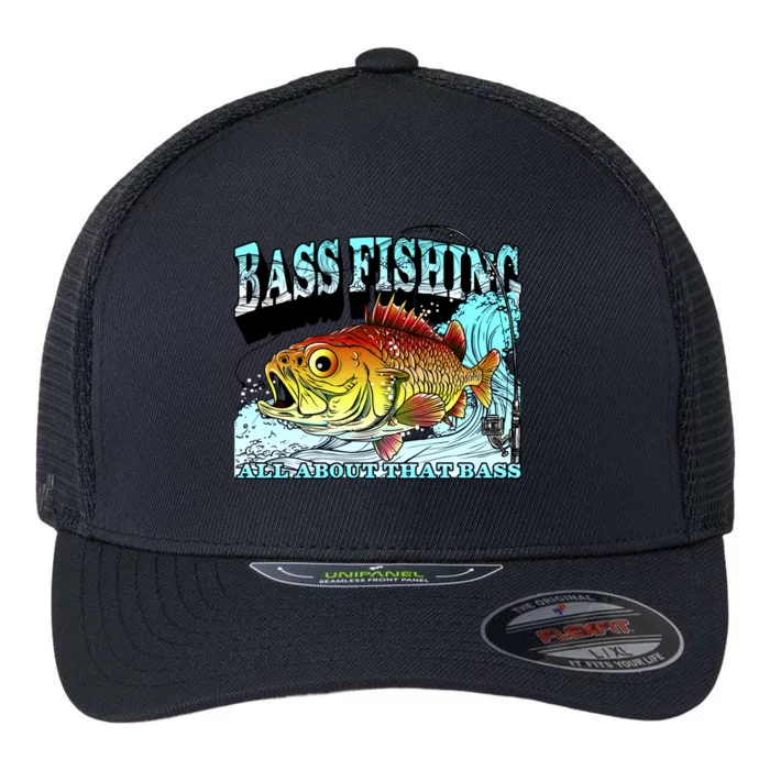 Bass Fishing All About That Bass Flexfit Unipanel Trucker Cap