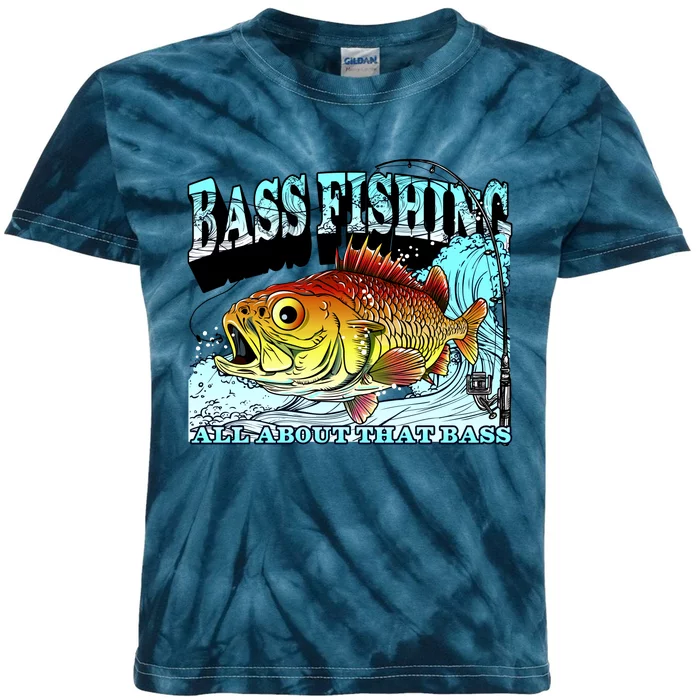 Bass Fishing All About That Bass Kids Tie-Dye T-Shirt