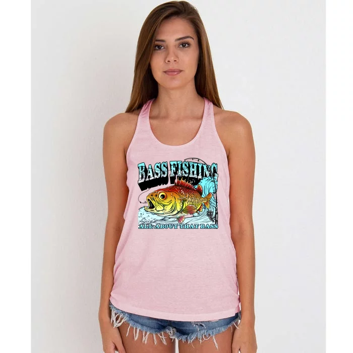 Bass Fishing All About That Bass Women's Knotted Racerback Tank