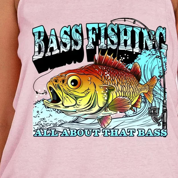 Bass Fishing All About That Bass Women's Knotted Racerback Tank