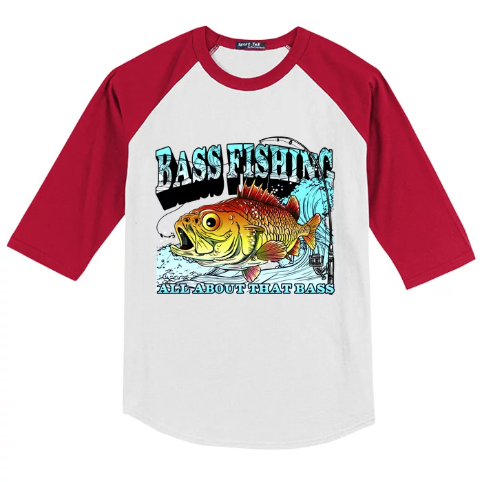 Bass Fishing All About That Bass Kids Colorblock Raglan Jersey