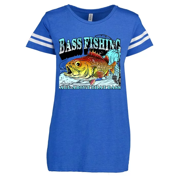 Bass Fishing All About That Bass Enza Ladies Jersey Football T-Shirt