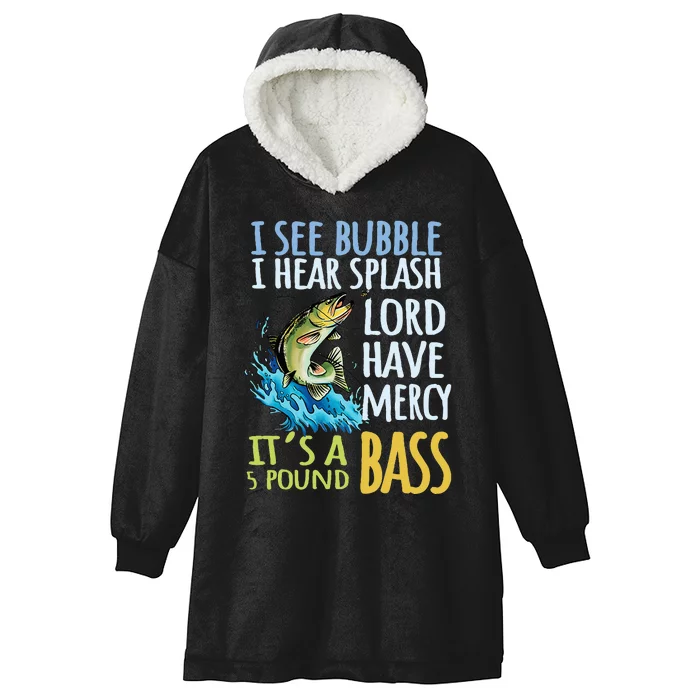 Bass Fishing Angling Sport Black Bass Fish Hooded Wearable Blanket