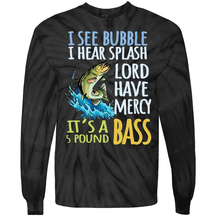 Bass Fishing Angling Sport Black Bass Fish Tie-Dye Long Sleeve Shirt