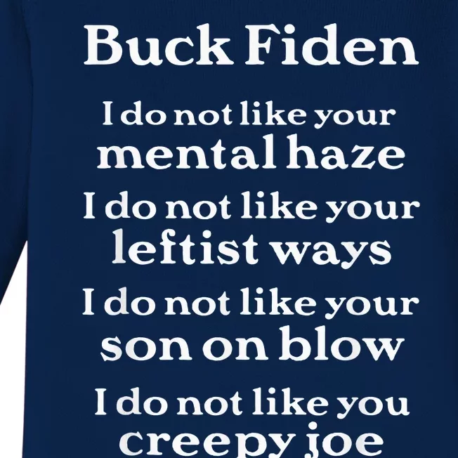 Buck Fiden Anti Biden Baby Long Sleeve Bodysuit