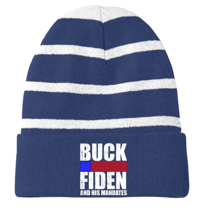 Buck Fiden And His Mandates Striped Beanie with Solid Band