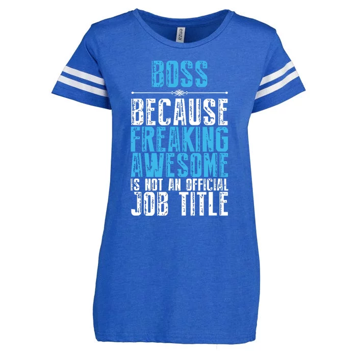 Boss Freaking Awesome Job Title Funny Boss Day Quote Enza Ladies Jersey Football T-Shirt