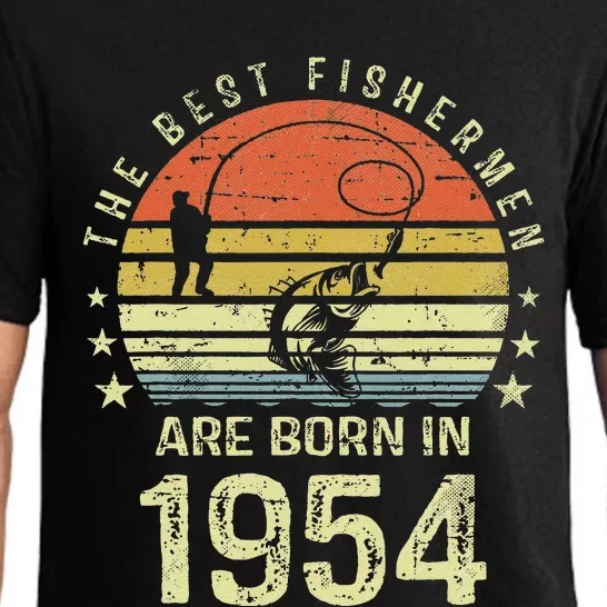 Best Fishermen Are Born In 1954 67th Birthday Fishing Gift Pajama Set