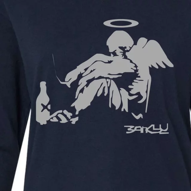 Banksy Fallen Angel Womens Cotton Relaxed Long Sleeve T-Shirt