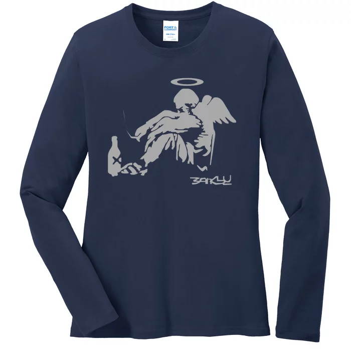 Banksy Fallen Angel Ladies Long Sleeve Shirt