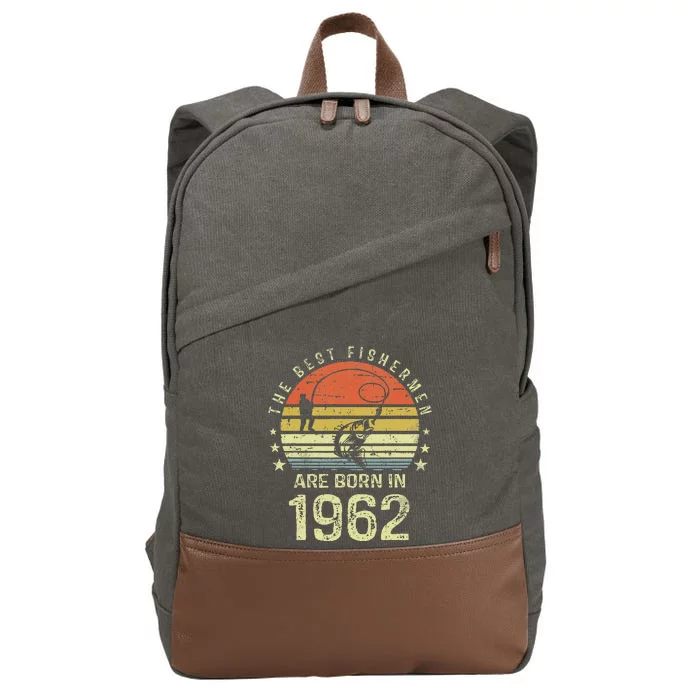 Best Fishermen Are Born In 1962 59th Birthday Fishing Gift Cotton Canvas Backpack