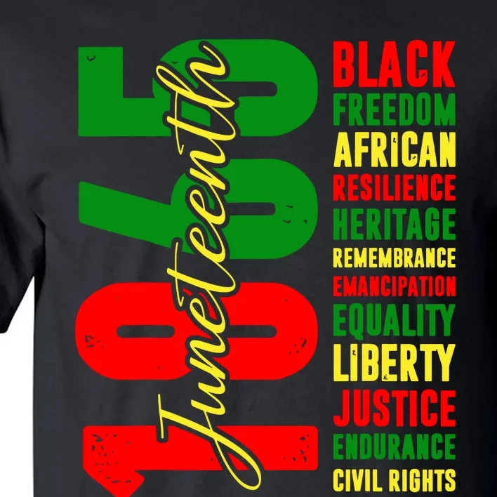 Black Freedom African Resilience Remembrance Juneteenth 1865 Tall T-Shirt