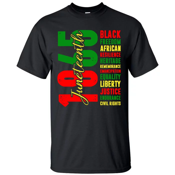 Black Freedom African Resilience Remembrance Juneteenth 1865 Tall T-Shirt