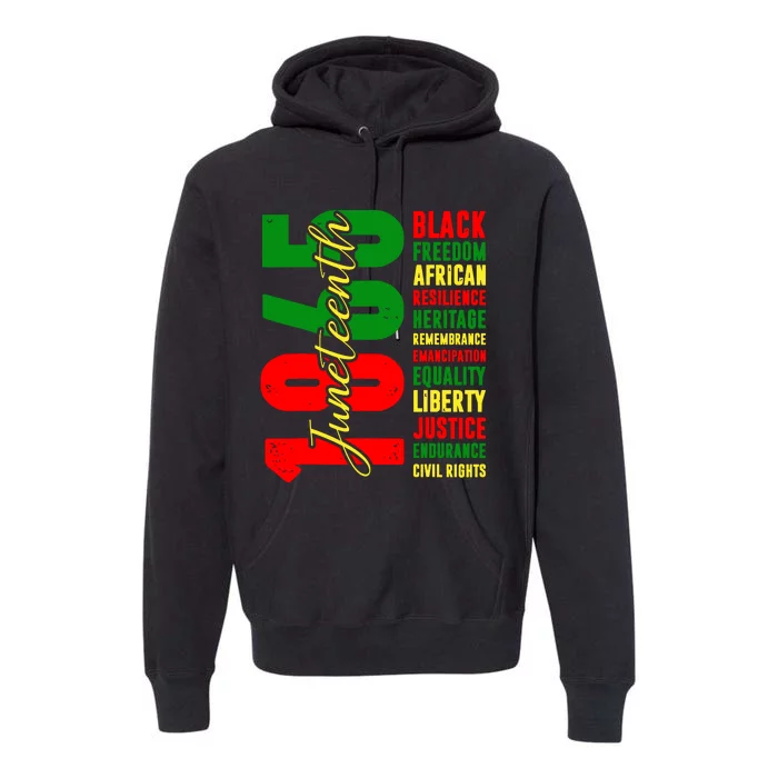 Black Freedom African Resilience Remembrance Juneteenth 1865 Premium Hoodie