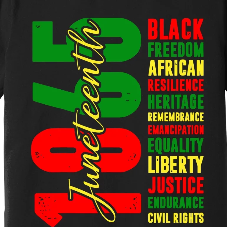 Black Freedom African Resilience Remembrance Juneteenth 1865 Premium T-Shirt