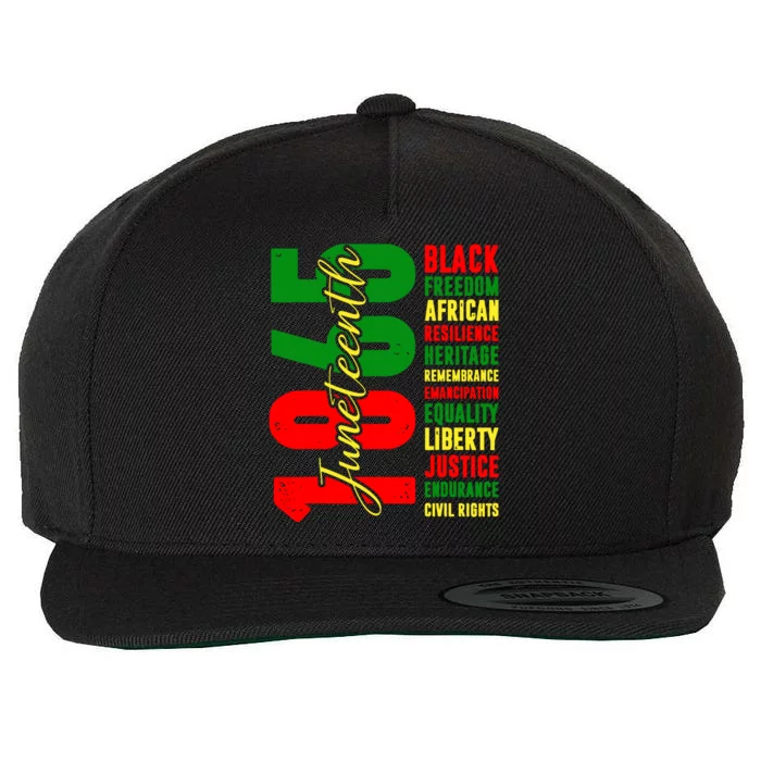 Black Freedom African Resilience Remembrance Juneteenth 1865 Wool Snapback Cap