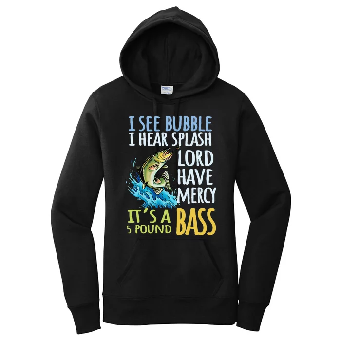 Bass Fishing Angling Sport Black Bass Fish Women's Pullover Hoodie