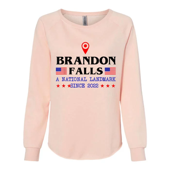 Brandon Falls A National Landmark Funny Trendy Sarcastic Womens California Wash Sweatshirt