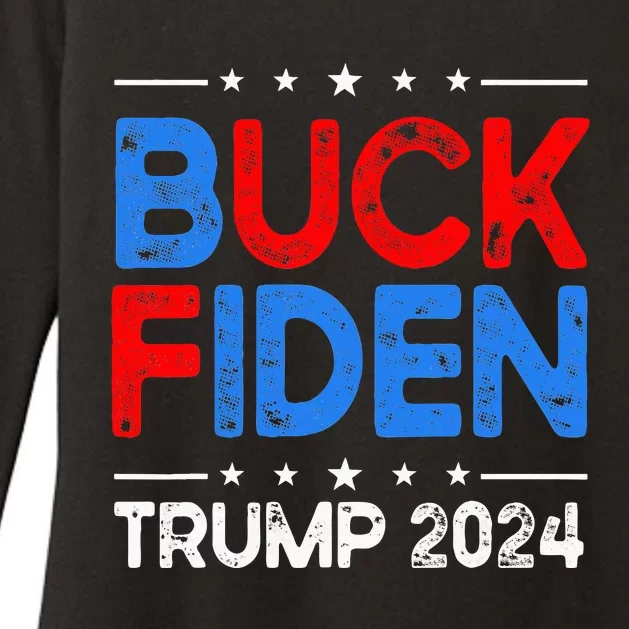 Buck Fiden Anti Biden Funny Impeach Joe Biden Womens CVC Long Sleeve Shirt