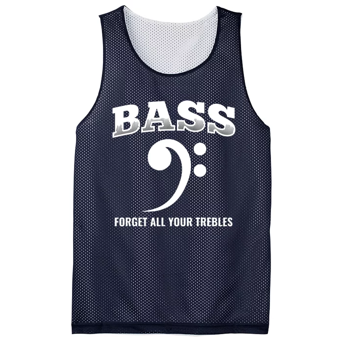 Bass Forget All Trebles Bass Player Bassist Mesh Reversible Basketball Jersey Tank