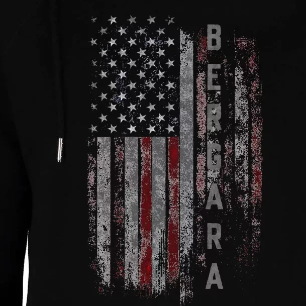 Bergara Family American Flag Womens Funnel Neck Pullover Hood