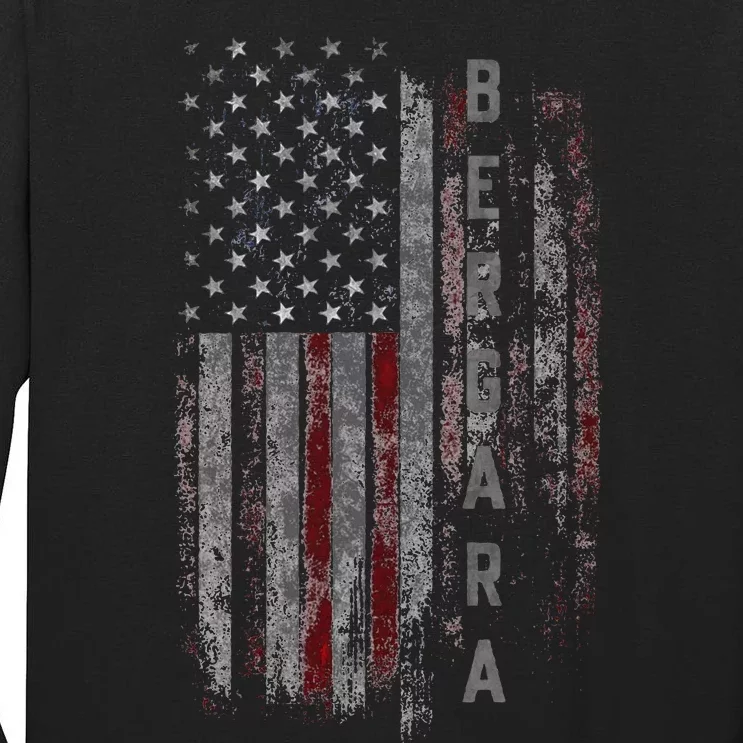 Bergara Family American Flag Tall Long Sleeve T-Shirt