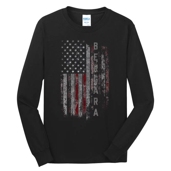 Bergara Family American Flag Tall Long Sleeve T-Shirt