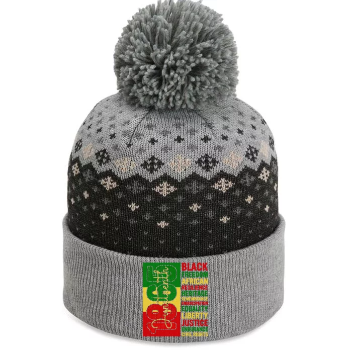 Black Freedom African Resilience Remembrance Junenth 1865 Gift The Baniff Cuffed Pom Beanie