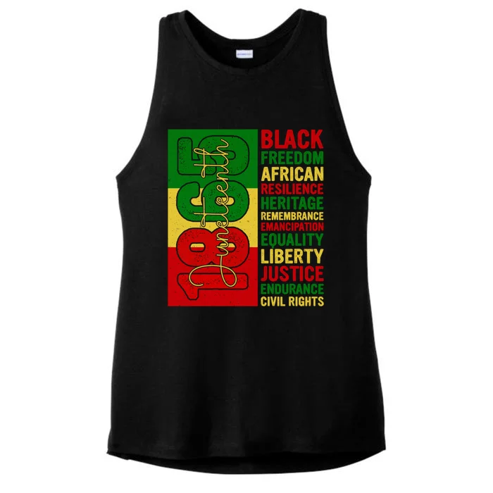 Black Freedom African Resilience Remembrance Junenth 1865 Gift Ladies Tri-Blend Wicking Tank