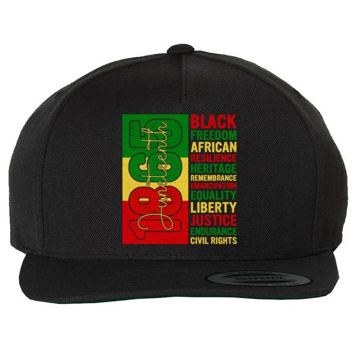 Black Freedom African Resilience Remembrance Junenth 1865 Gift Wool Snapback Cap