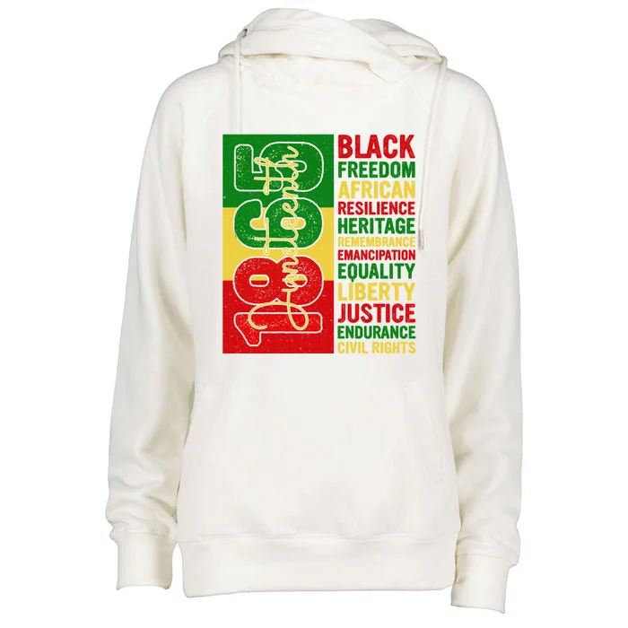 Black Freedom African Resilience Remembrance Junenth 1865 Gift Womens Funnel Neck Pullover Hood