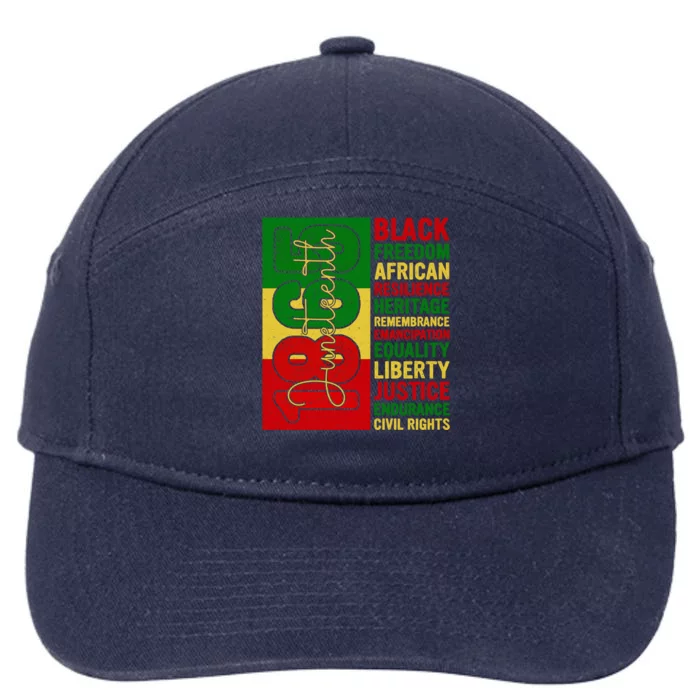 Black Freedom African Resilience Remembrance Junenth 1865 Gift 7-Panel Snapback Hat