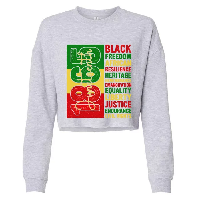 Black Freedom African Resilience Remembrance Junenth 1865 Gift Cropped Pullover Crew