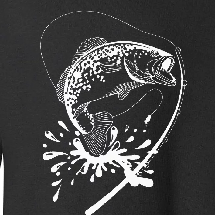 Bass Fishing Angling Fishhook Fisherman Sport Black Fish Toddler Sweatshirt