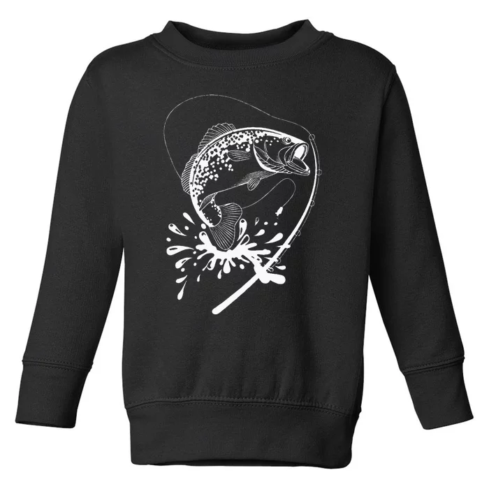 Bass Fishing Angling Fishhook Fisherman Sport Black Fish Toddler Sweatshirt