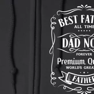 Best Father All Time No. 1 Premium Quality Print Full Zip Hoodie