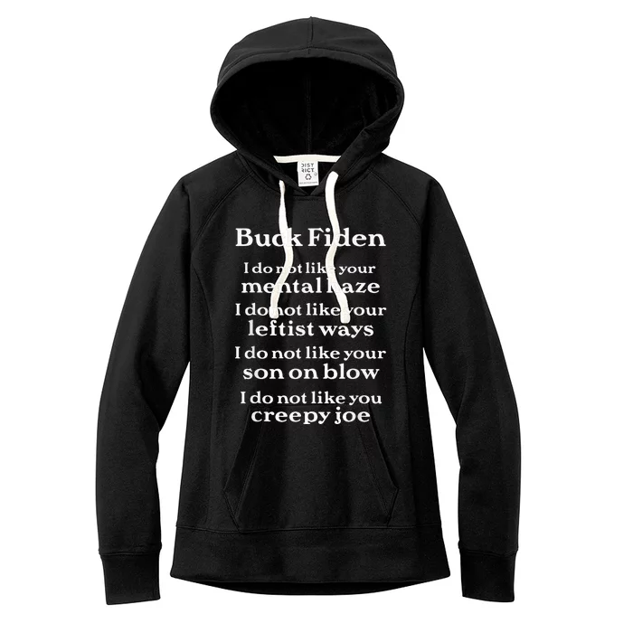 Buck Fiden Anti Biden Women's Fleece Hoodie