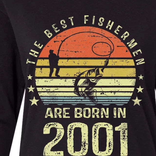 Best Fishermen Are Born In 2001 20th Birthday Fishing Gift Womens Cotton Relaxed Long Sleeve T-Shirt