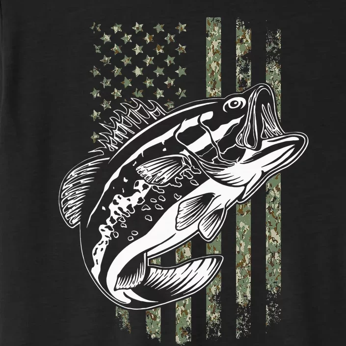 Bass Fishing American Camo Usa Flag ChromaSoft Performance T-Shirt