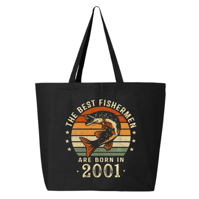 Best Fishermen Are Born In 2001 22nd Birthday Fishing Gifts 25L Jumbo Tote