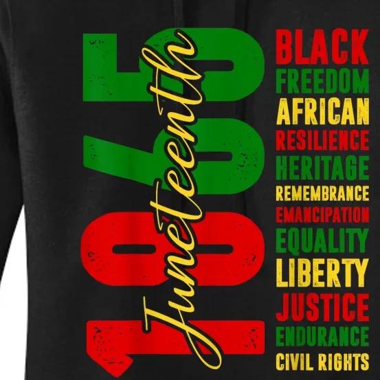 Black Freedom African Resilience Remembrance Juneteenth 1865 Women's Pullover Hoodie