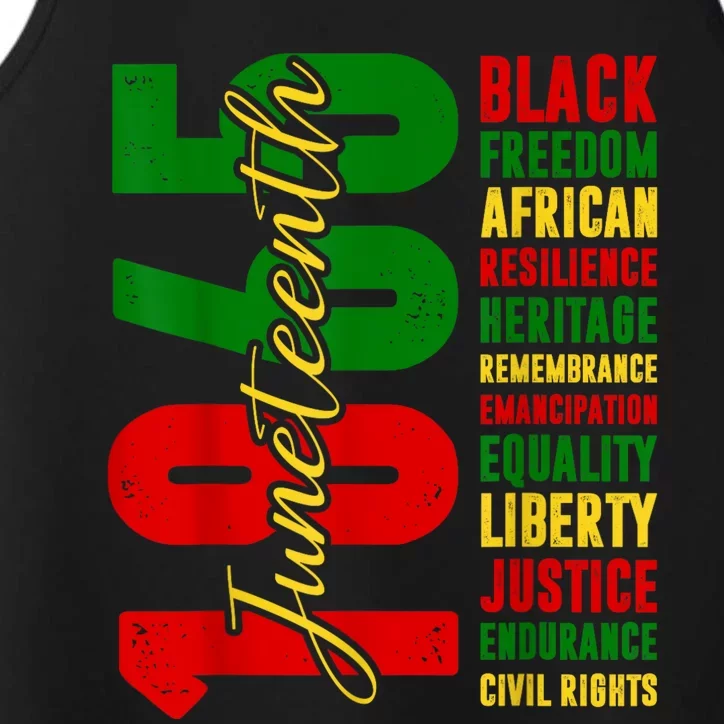 Black Freedom African Resilience Remembrance Juneteenth 1865 Performance Tank